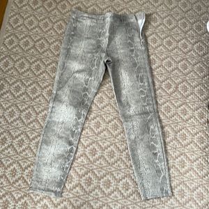 Faux snakeskin tight cropped pants. Super cute for summer
